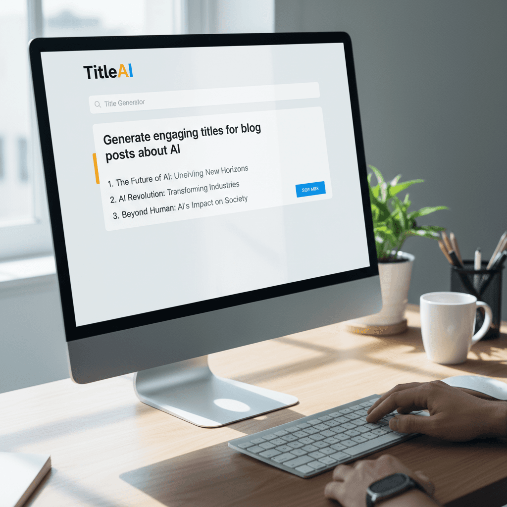 TitleAI interface on desktop showing title generation suggestions