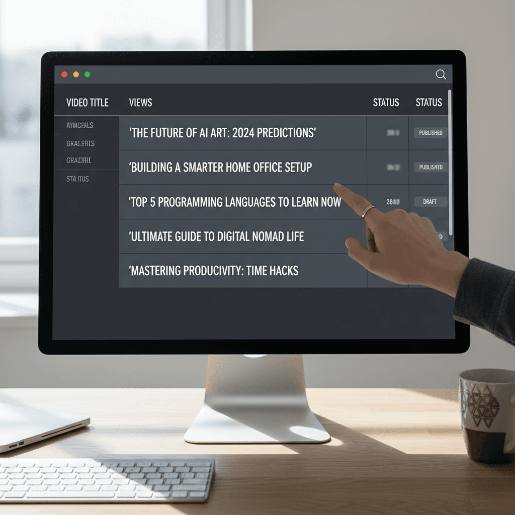 TitleAI batch generation feature showing multiple video titles organized